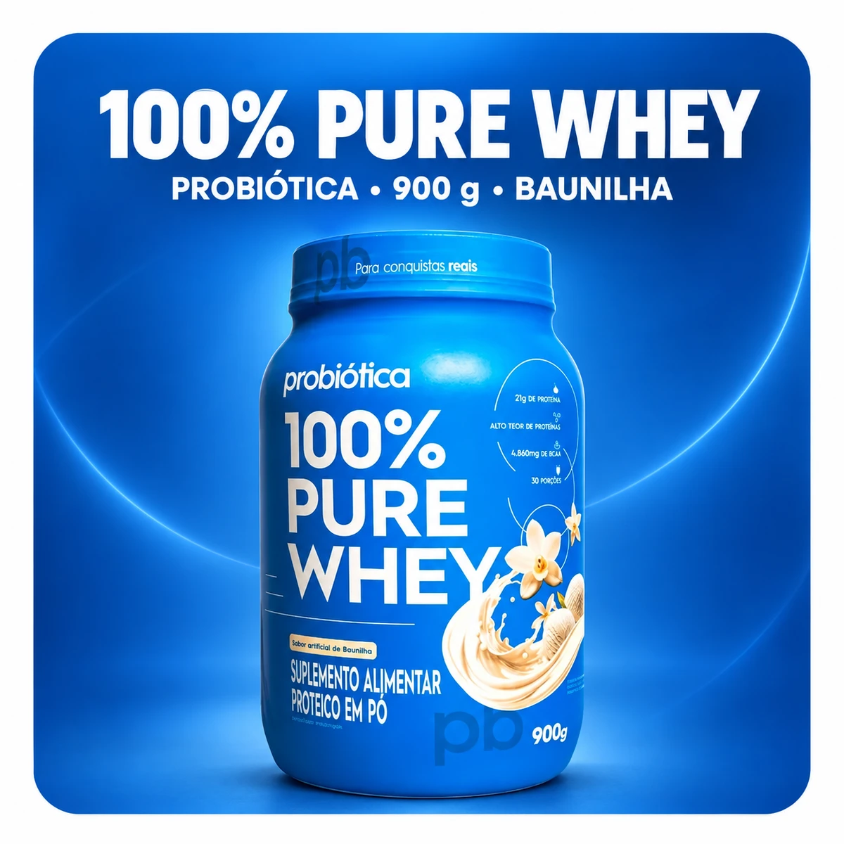 100% Pure Whey 900g - PROBIÓTICA, foto 2