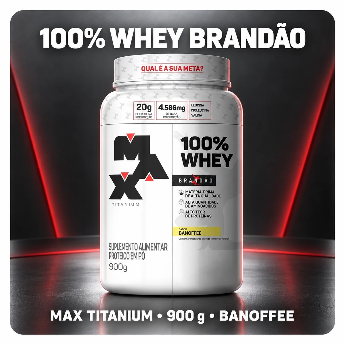 100% Whey Rafael Brandão 900g - MAX TITANIUM, foto 2