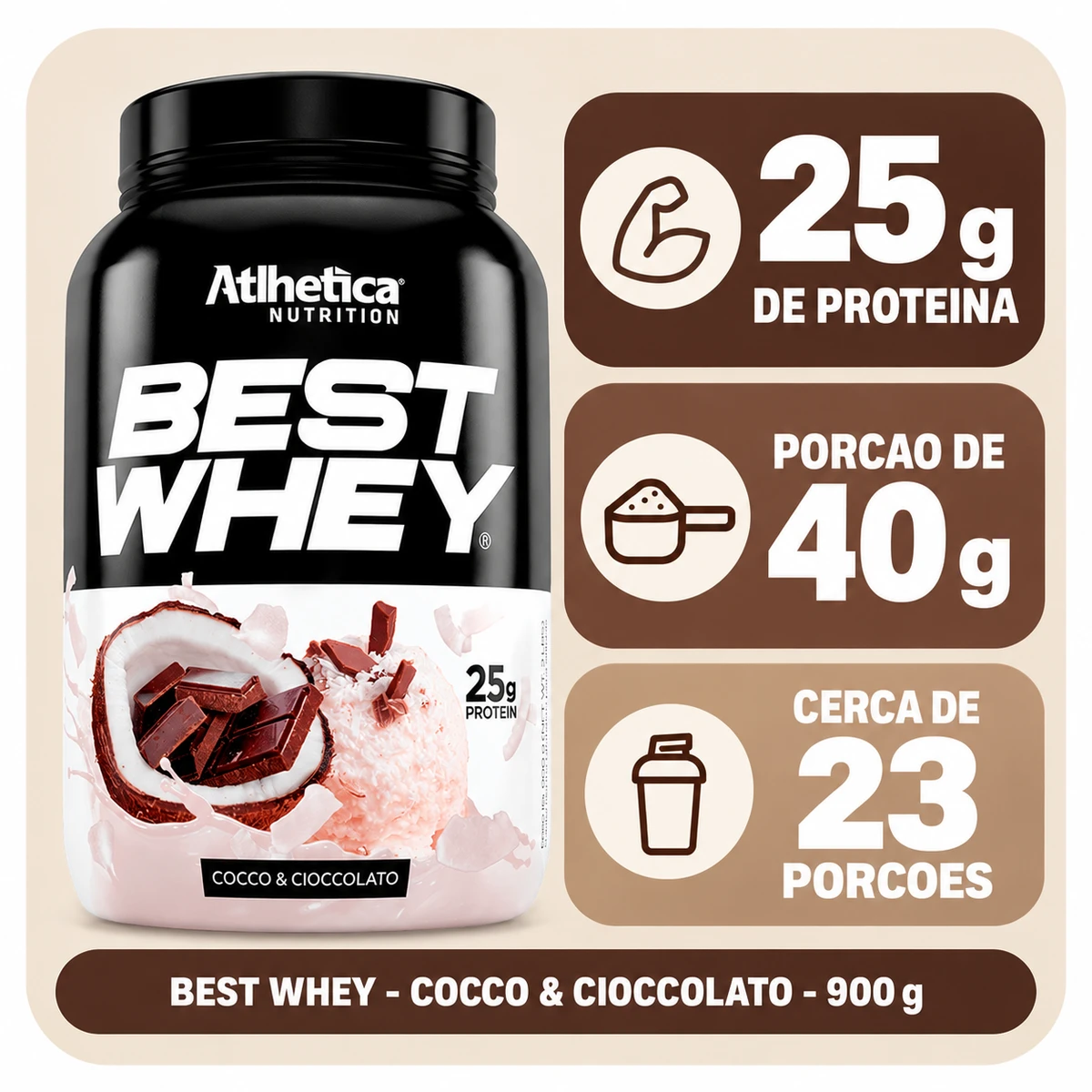 Best Whey 900g - ATLHETICA NUTRITION, foto 3
