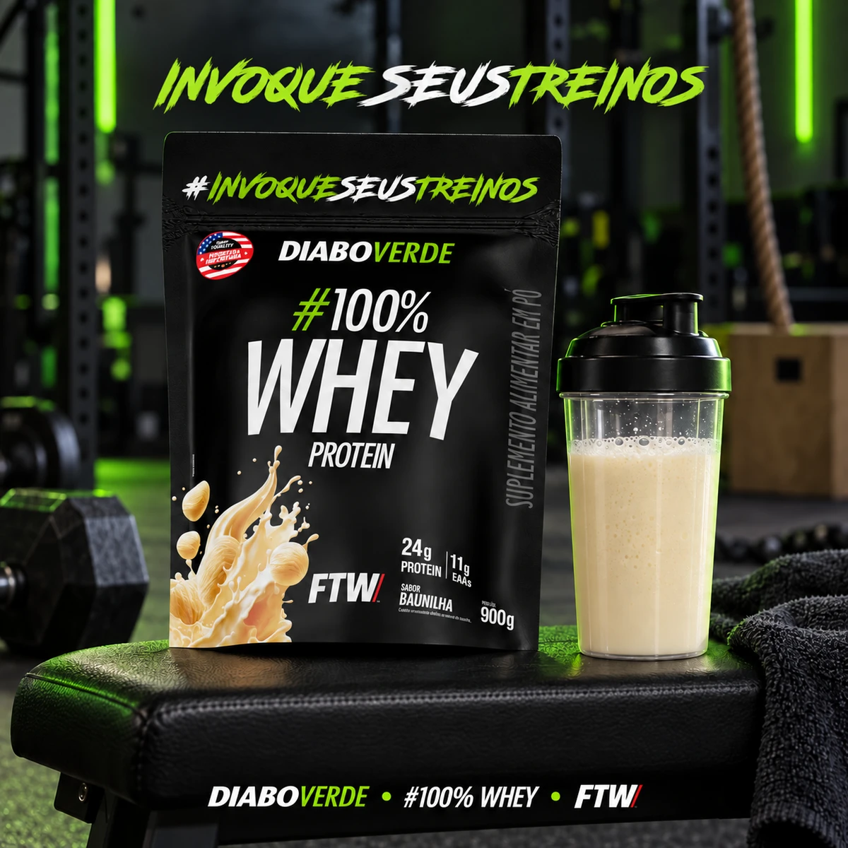 Diabo Verde 100% Whey Refil 900g - FTW, foto 4