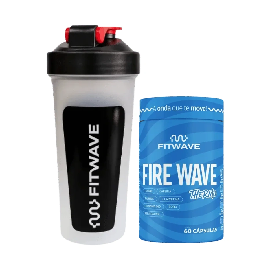 Kit Fire Wave — Termogênico 60 cápsulas + Coqueteleira · FitWave