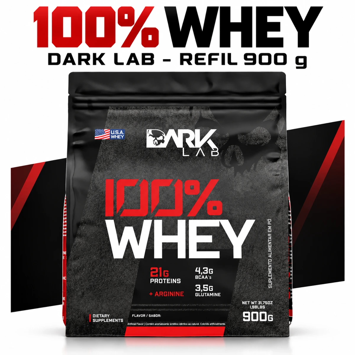 Whey Protein 100% Pure Refil 900g - DARK LAB, foto 2