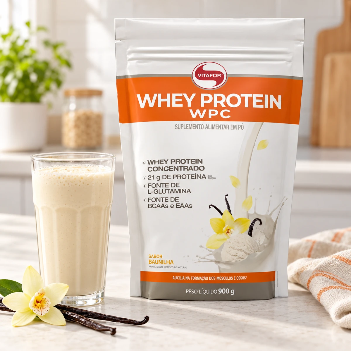 Whey Protein WPC 900g - VITAFOR, foto 4